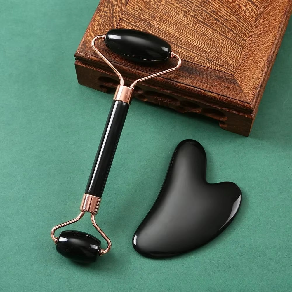 3Pcs Face Massager Kit Ice Face Roller Gua Sha Board Facial Massage Roller Face Lifting Contouring Tools Beauty Skin Care Tools